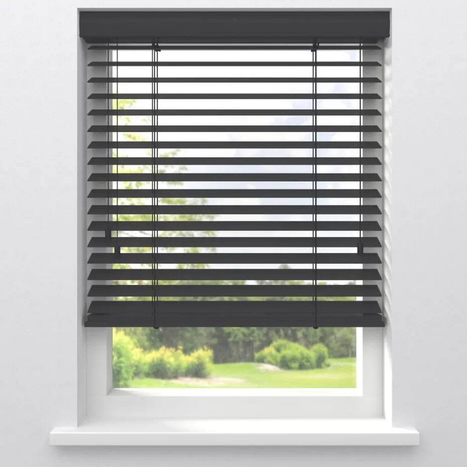 Fenstr Bamboe Jaloezie Tijl Zwart 65mm