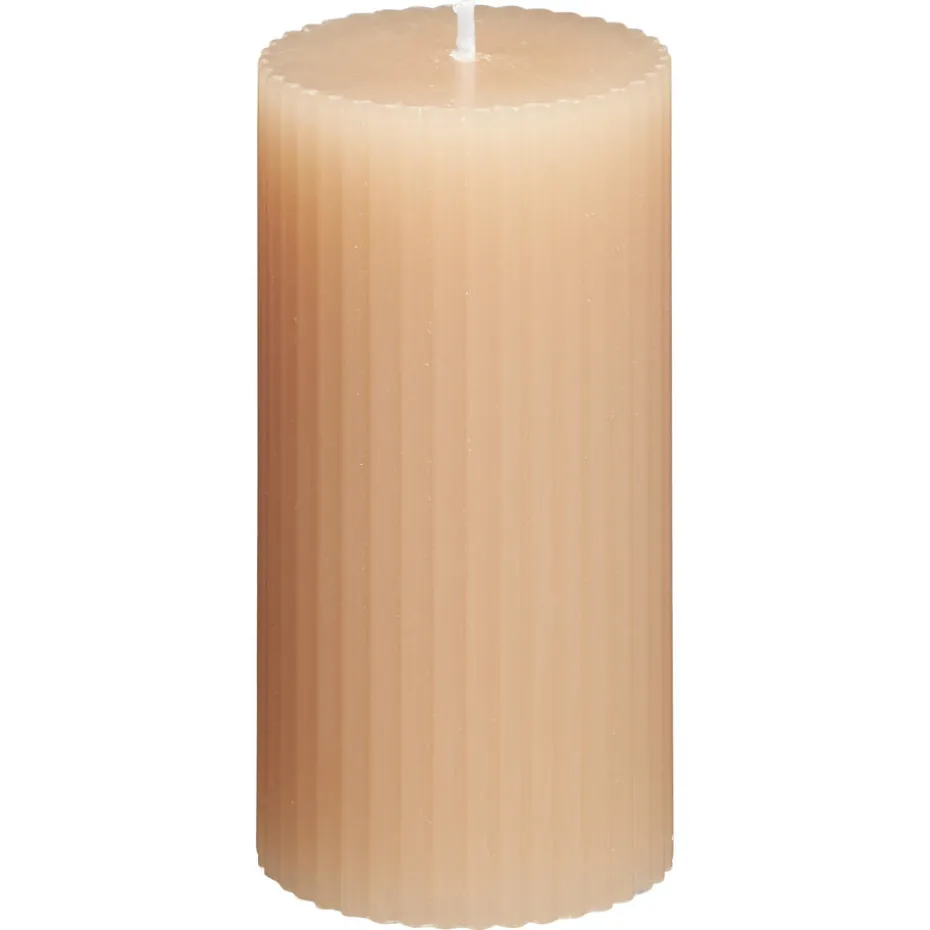 Kaars Rustiek Ribbel Beige 10 Cm