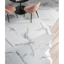 Klik PVC Marble Wit Tegel XL Plank