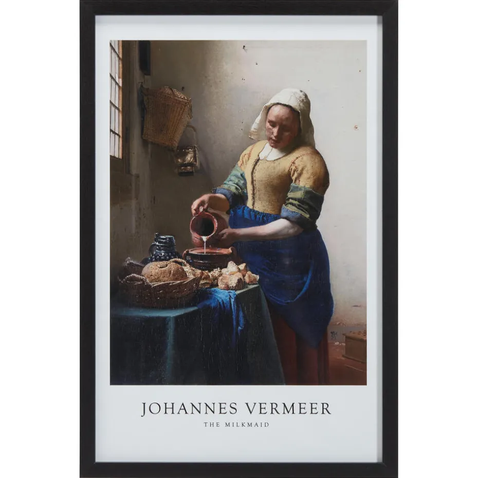 Poster Melkmeisje Blauw