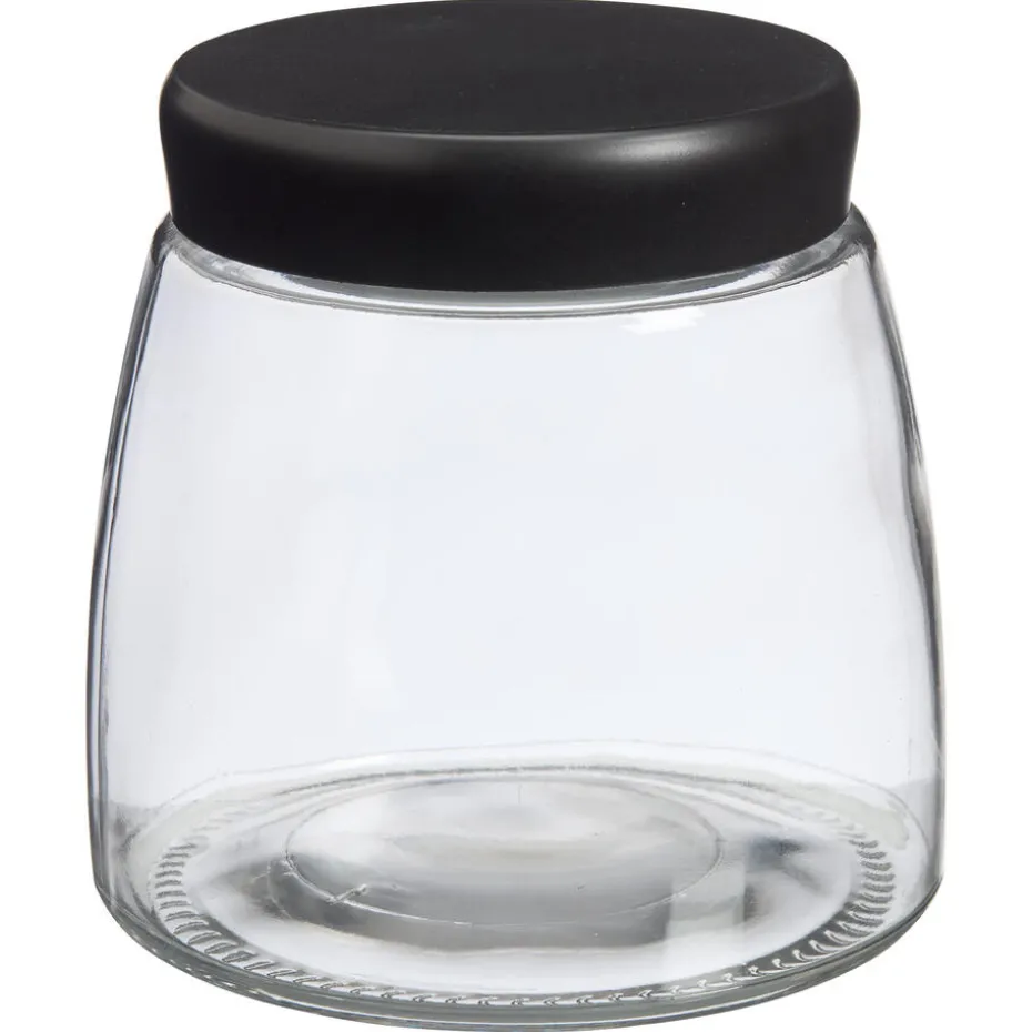 Voorraadpot Glas Zwart - 12,5 Cm 13 Cm